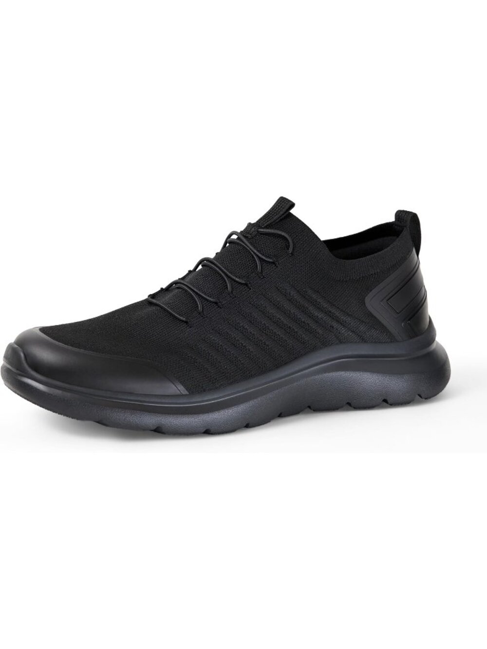 Men's Black Lightweight Knit Breathable Casual Daily Walking Sneakers Shoes